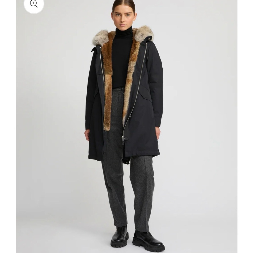 Army by Yves Salomon Navy Fox Fur Parka